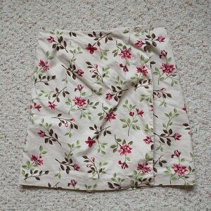 Bridgewater Classics Wrap Skirt 12P Petite Multicolor Floral Linen Blend Lined